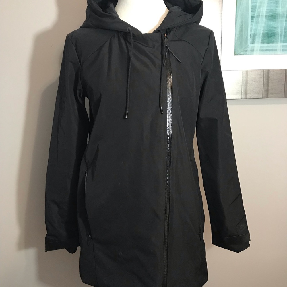 Black NIKE Coat Full zip Mid length